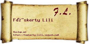 Fáskerty Lili névjegykártya